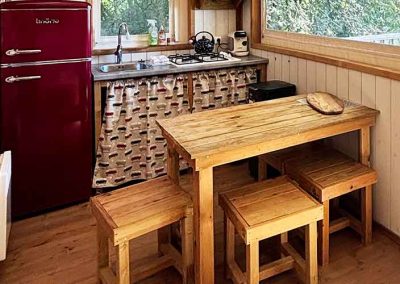 glamping lodge kitchen